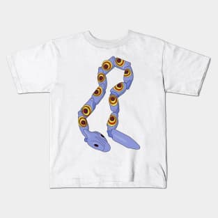 Retro Blue Plastic Snake Kids T-Shirt